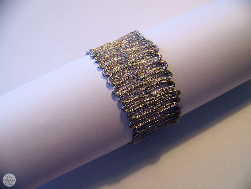 Sophie L / Bracelet brodé / Aneityum Argent