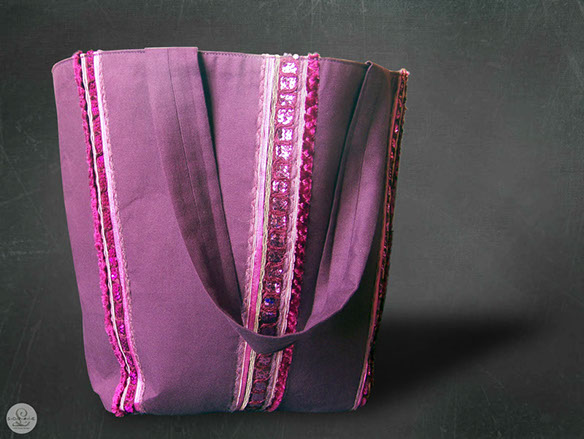 Sophie L / Cabas brodé / Malekula Prune